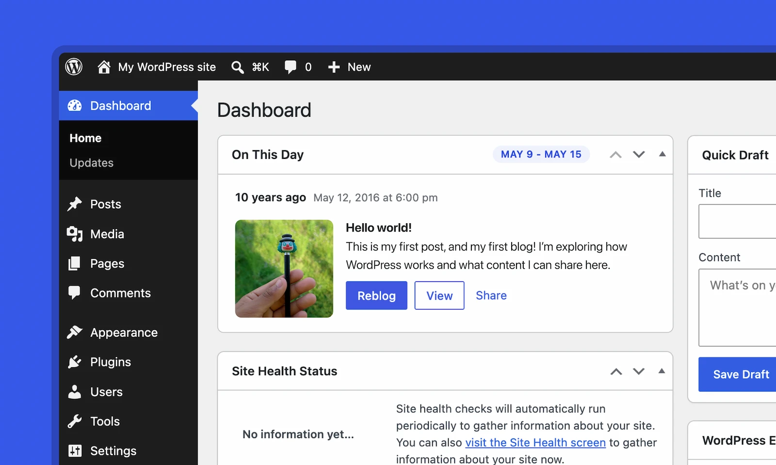 WordPress screenshot 1