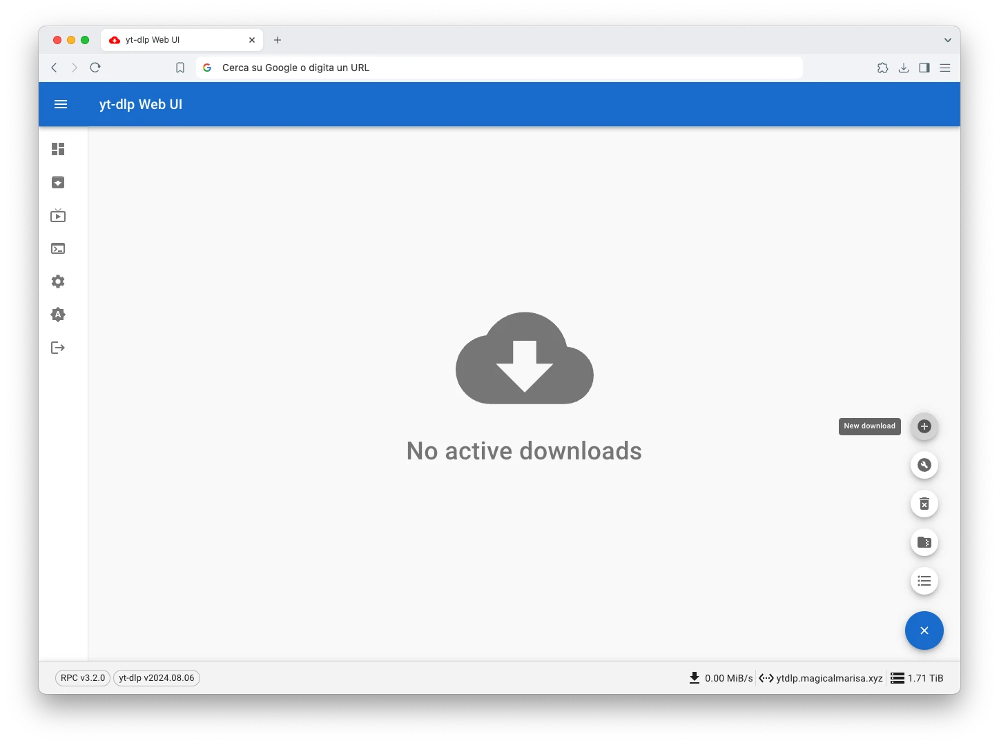 yt-dlp Web UI screenshot 1