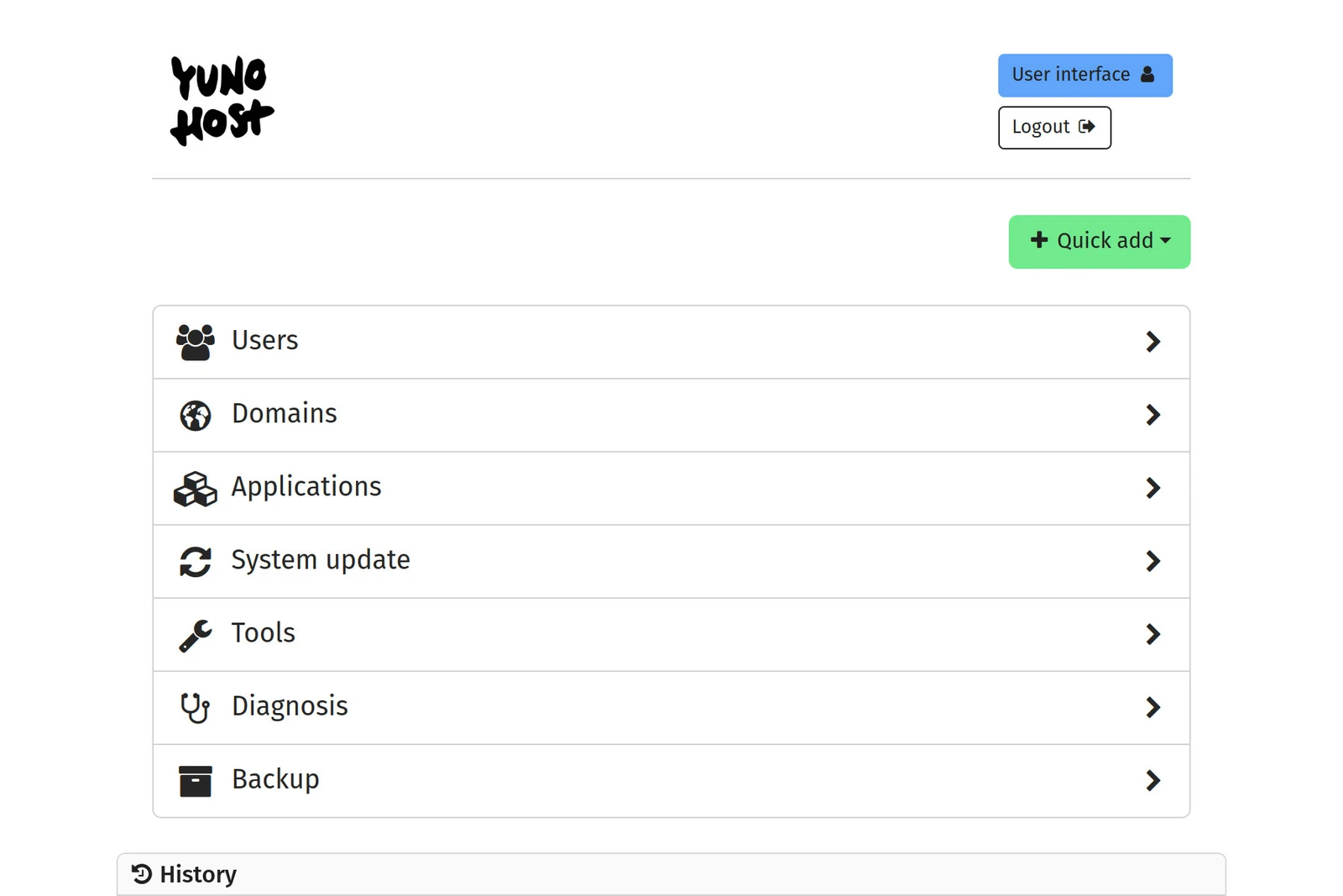 YunoHost screenshot 1