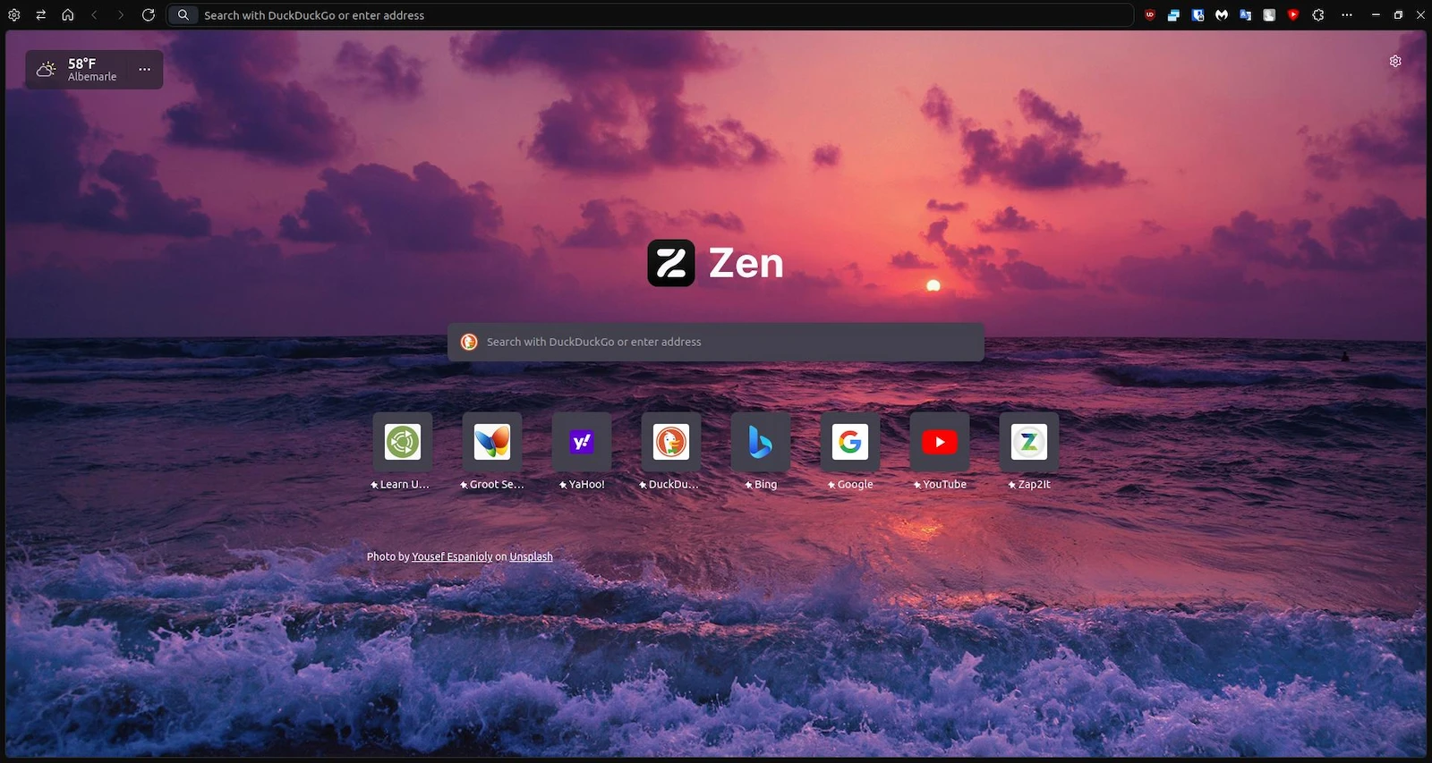 Zen Browser screenshot 1