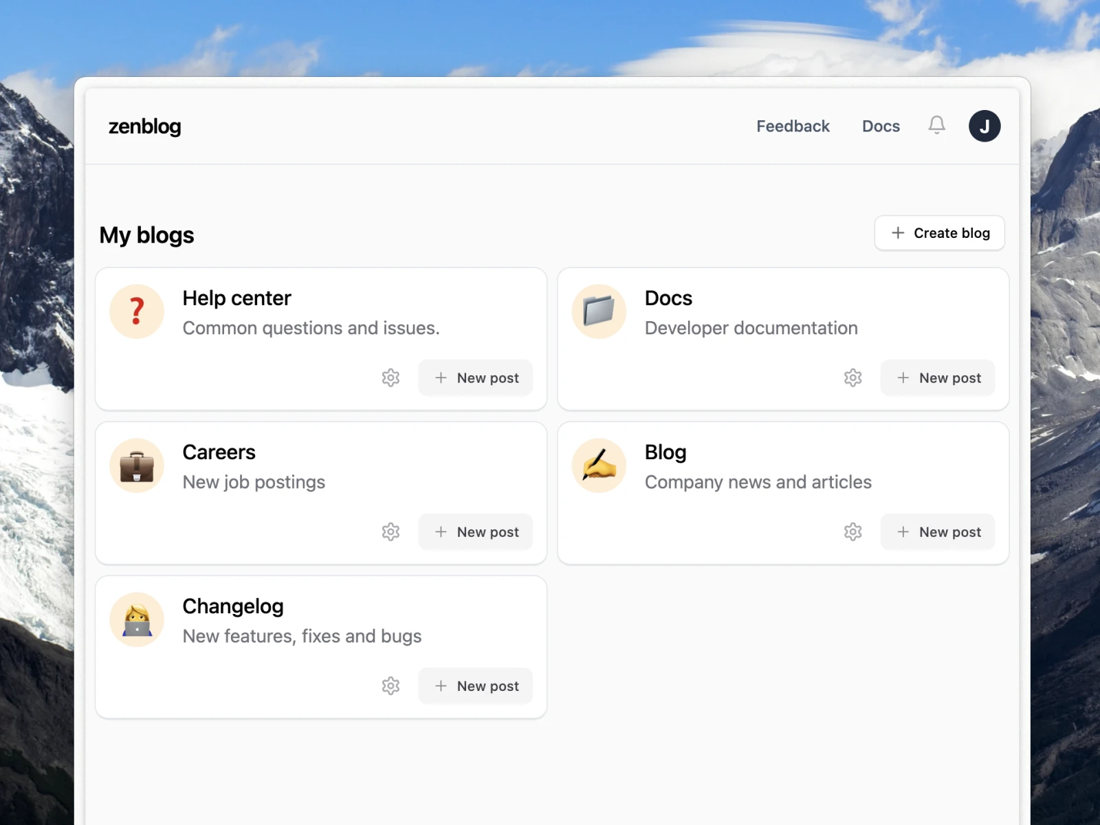 Zenblog screenshot 1