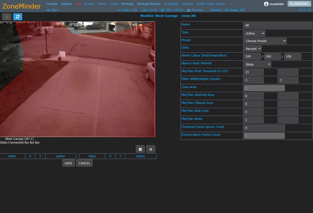 ZoneMinder screenshot 1